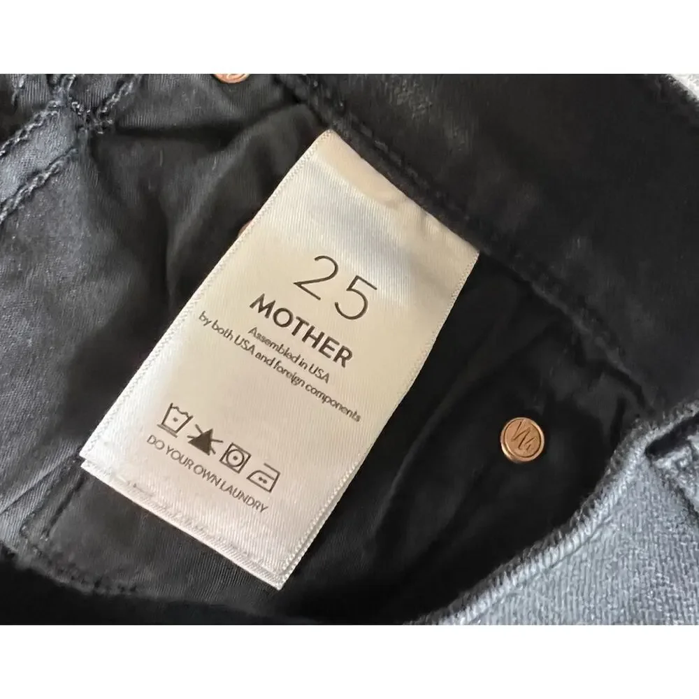 Mother The Insider Crop Ankle Not Guilty Womens Black Jeans Size 25 - Picture 7 of 10